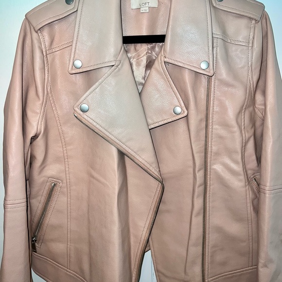 LOFT Pink Faux Lather Moto Jacket - Picture 3 of 10